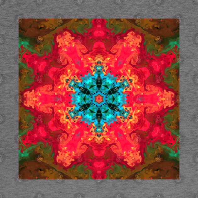 Psychedelic Hippie Blue Red and Orange by WormholeOrbital